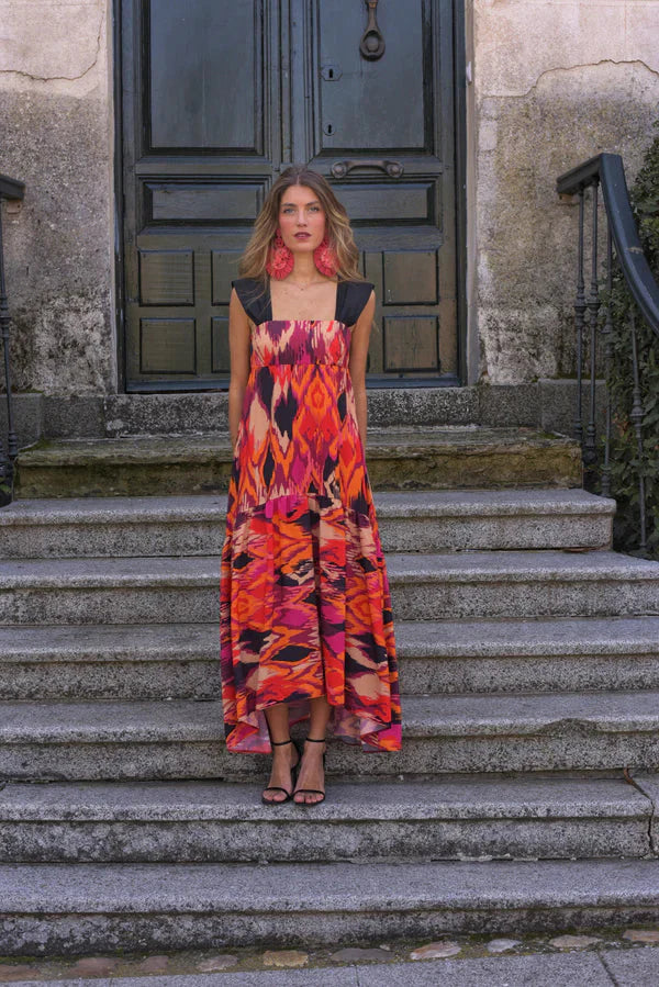 AINHOA - VESTIDO LARGO ESTAMPADO