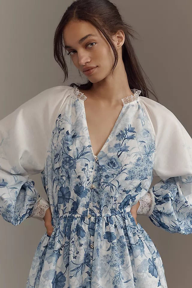 Madeleine - Vestido vintage con mangas hinchadas