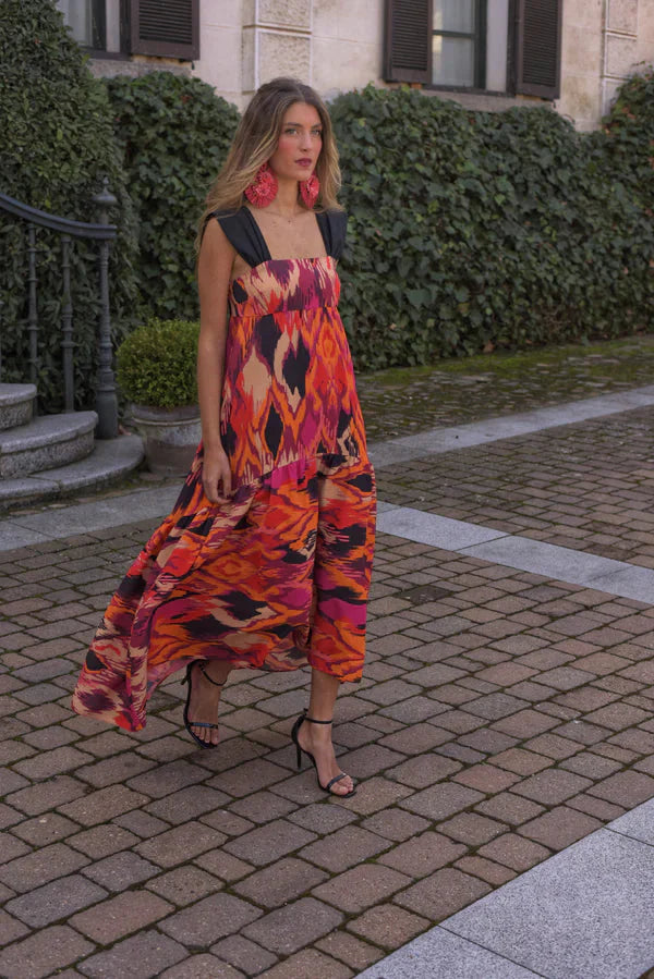 AINHOA - VESTIDO LARGO ESTAMPADO